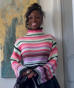 Striped cropped sweater