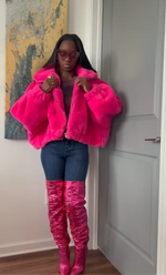 Hot Pink Paris Faux Fur Coat