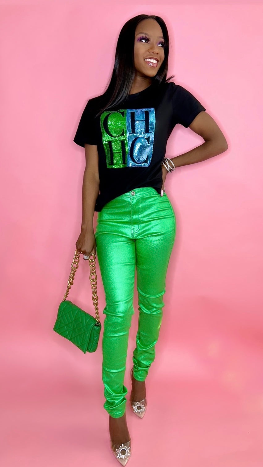 Pop of Color Jeans-Green