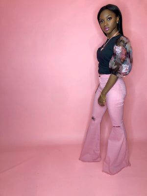 Perfect Pink Flare Jeans